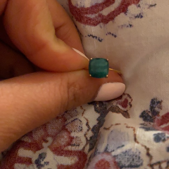 Raw Emerald in 14K Plated Ring - Picture 4 of 4